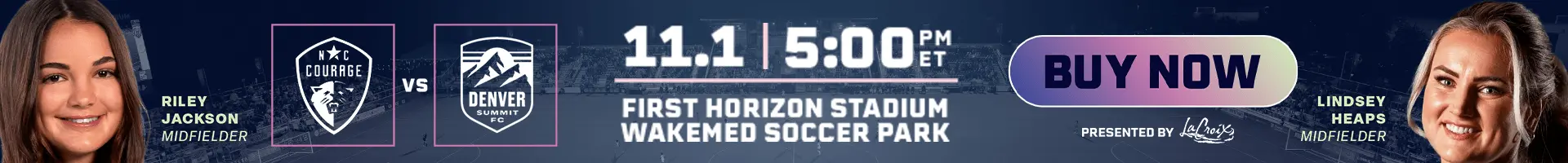 Final Home Match Graphic of the 2026 Season: NC Courage vs. Lindsey Heaps and Denver Summit FC, Sunday, November 1, at 5 PM!