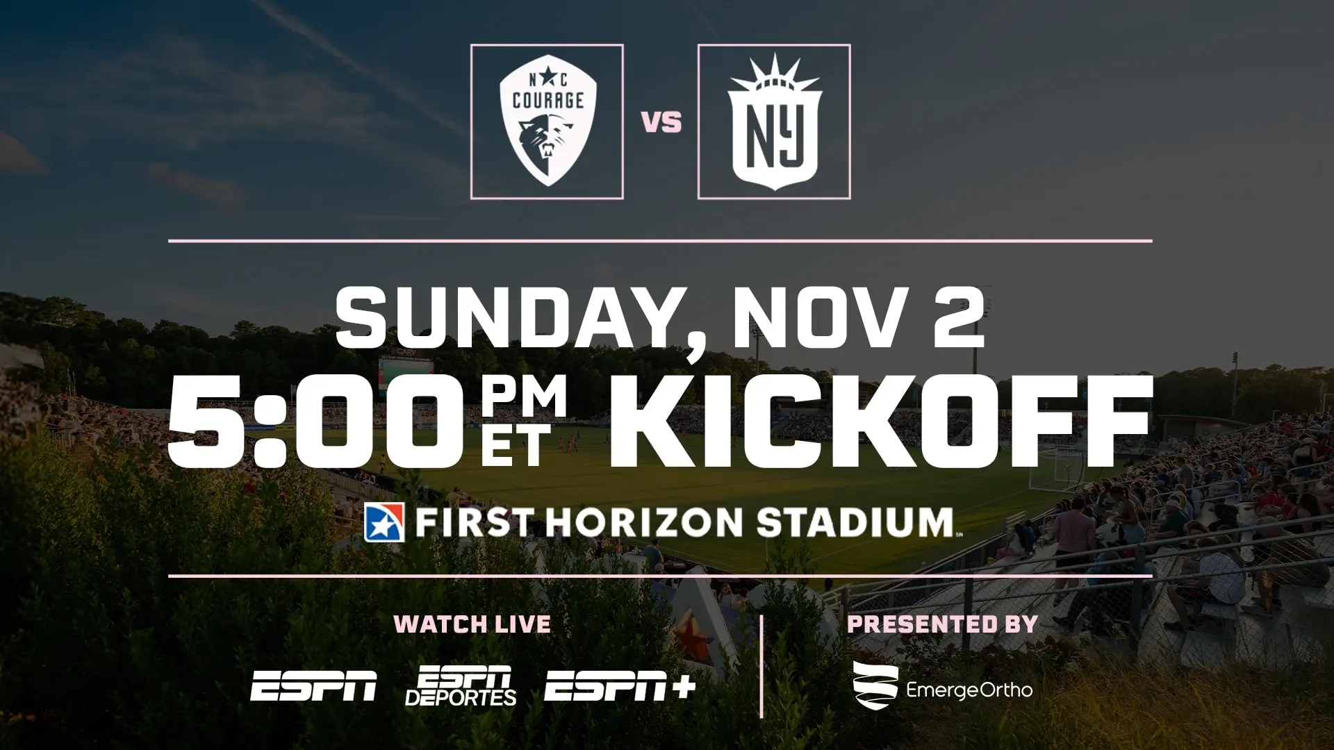 NC COURAGE WILL FACE GOTHAM FC AT 5 P.M. ET ON ESPN IN DECISION DAY MATCH 