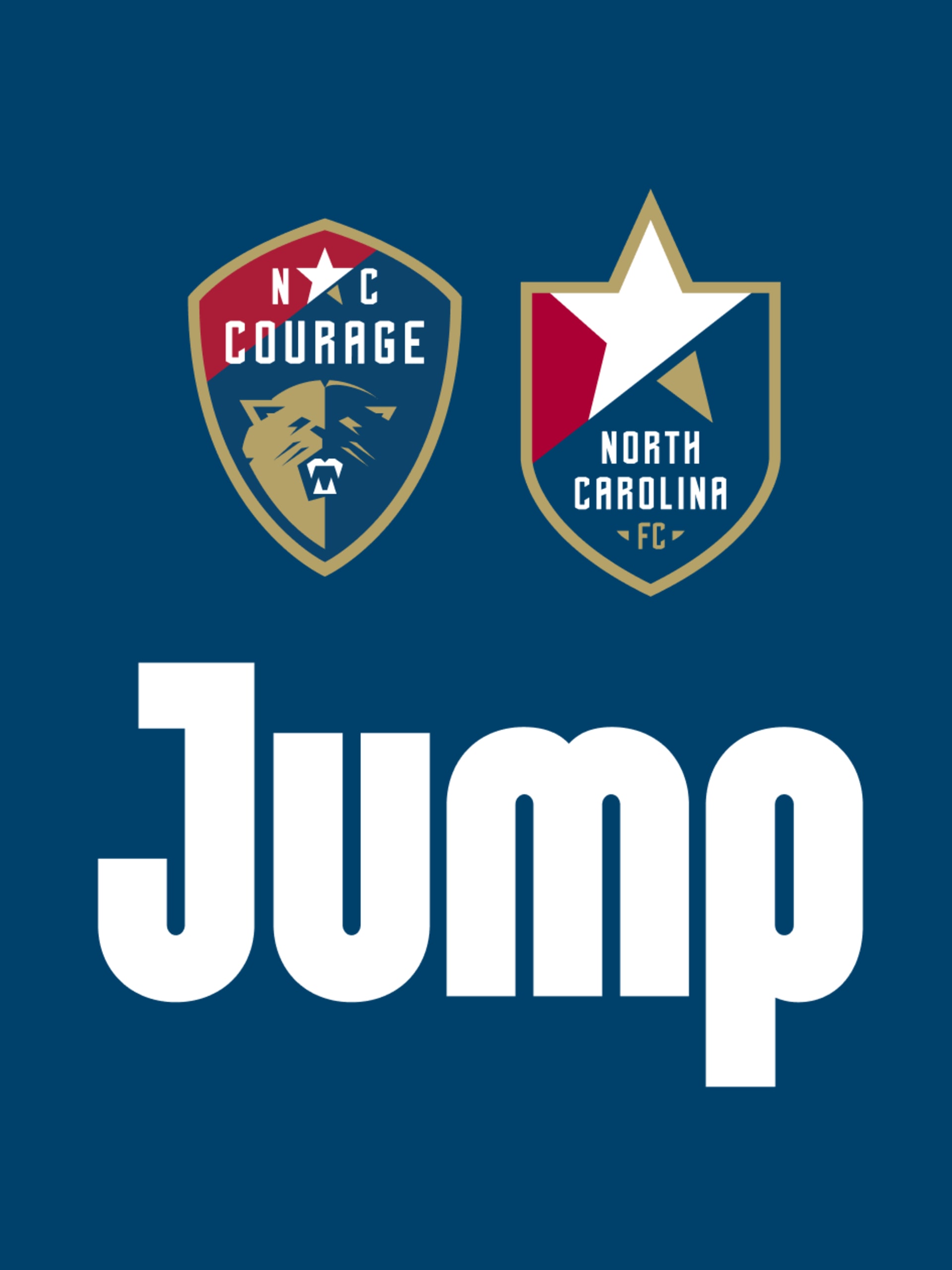 NC Clubs Jump Logo Stack on Blue