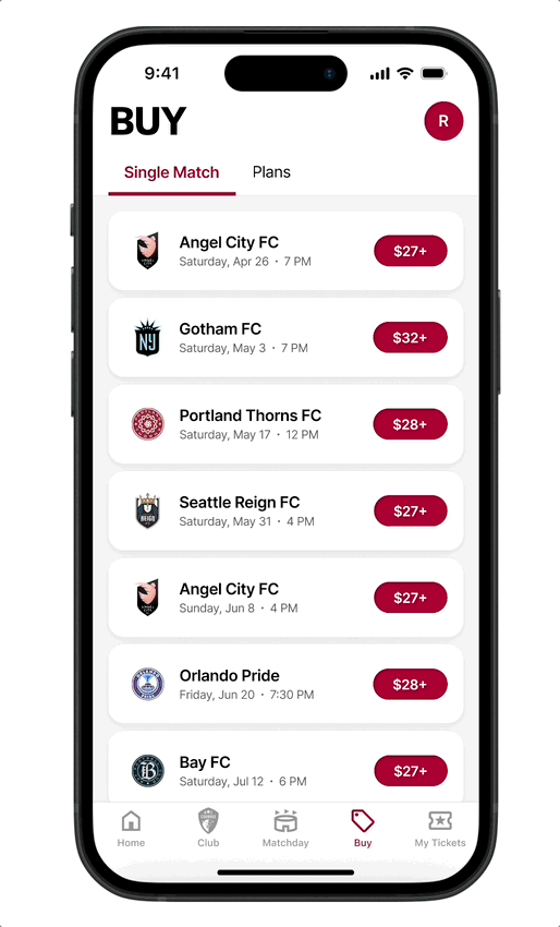 How do I buy tickets on the app