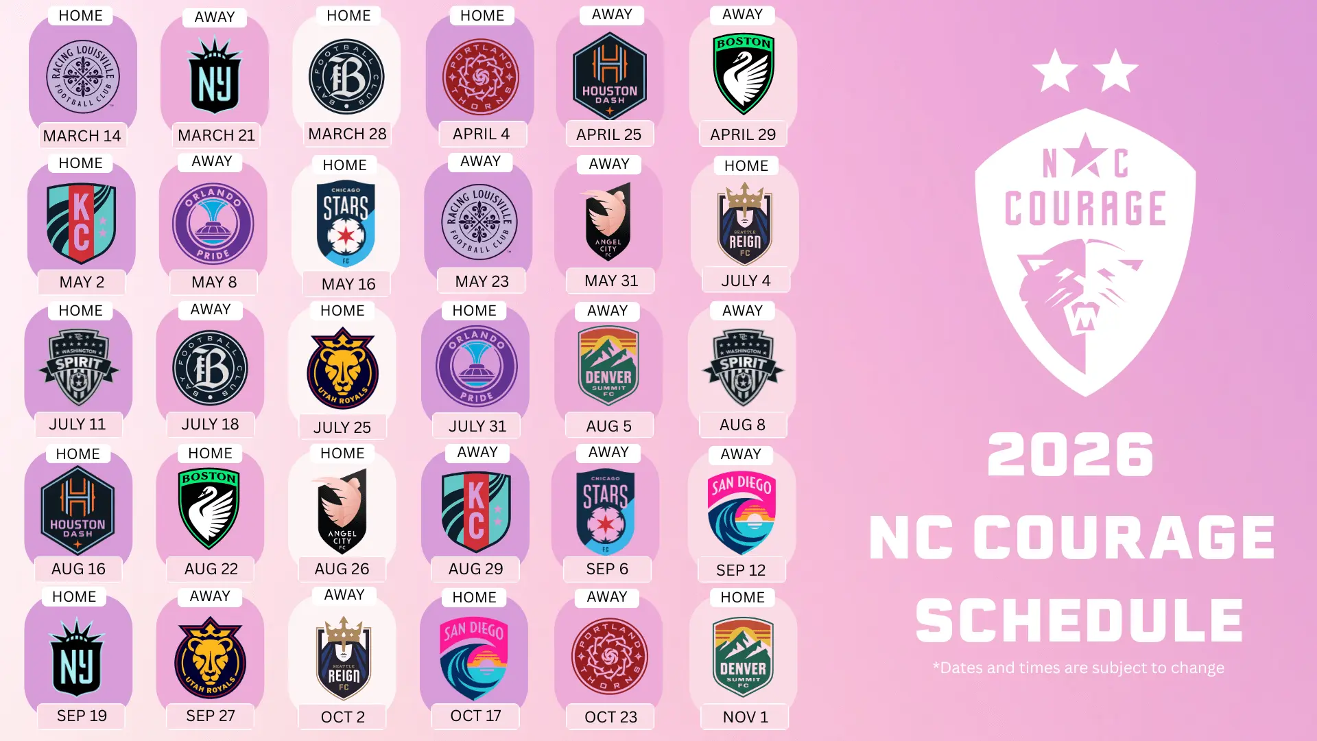 2026 Schedule Graphic