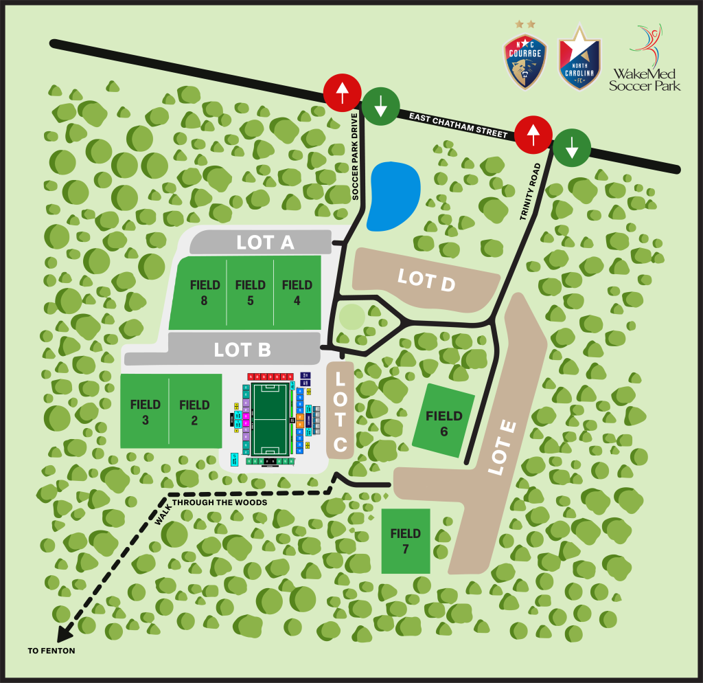 WakeMed Soccer Park parking map